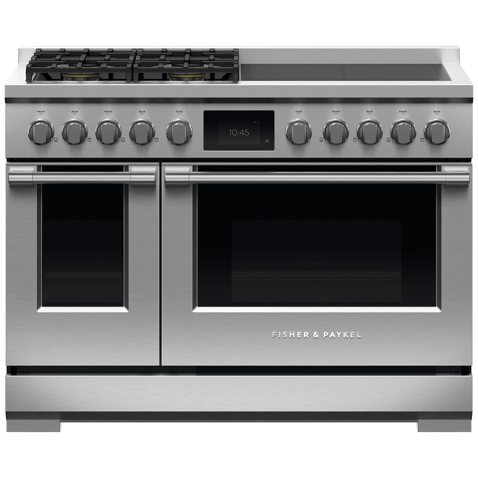 Fisher & Paykel Series 11 Professional 48 in. 6.9 cu. ft. Smart Air Fry True European Convection Double Oven Dual Fuel Range with 8 Sealed Burners - Stainless Steel, , hires