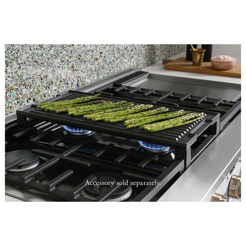 Cafe 36 in. 5.7 cu. ft. Smart Air Fry True European Convection Dual Fuel Range with 6 Sealed Burners - Matte White, Matte White, hires