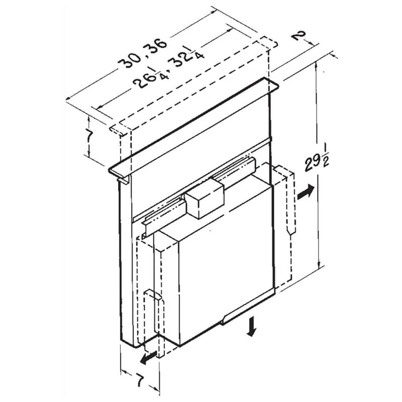 Broan 27000 Eclipse Series 36 in. Ducted Downdraft with 600 CFM & Knobs