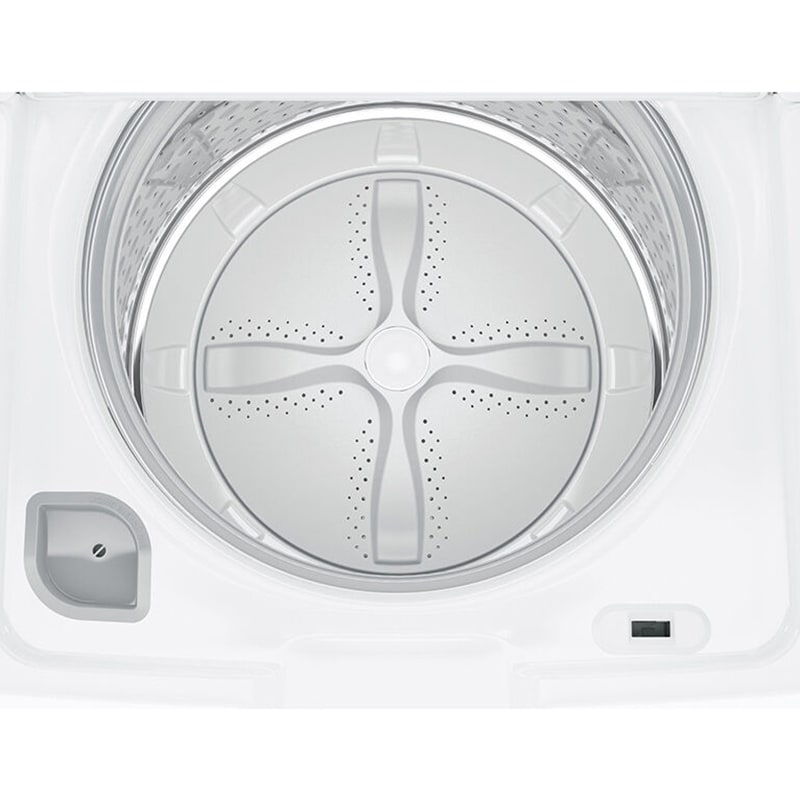 GE 27 in. 4.6 cu. ft. Top Load Washer with Stainless Steel Basket - White, , hires