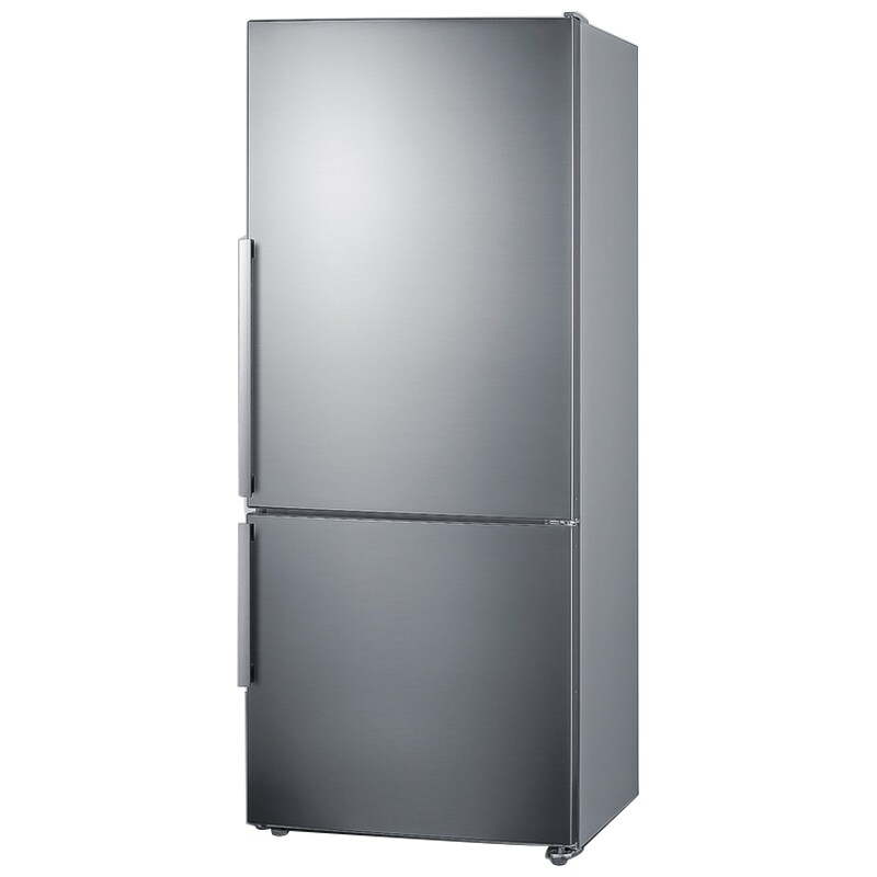 Summit Thin Line Series 28 in. 13.8 cu. ft. Counter Depth Bottom Freezer Refrigerator with Ice Maker - Stainless Steel, , hires