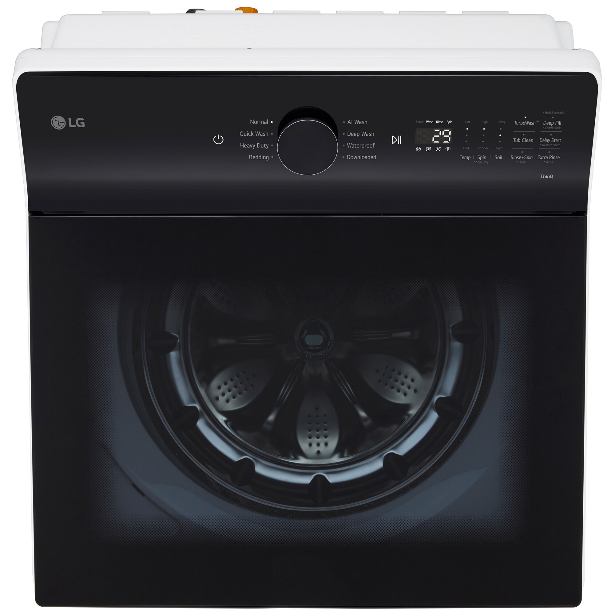 LG 27 in. 5.5 cu. ft. Smart Top Load Washer with EasyUnload, TurboWash3D Technology & AI Sensing - Alpine White, Alpine White, hires