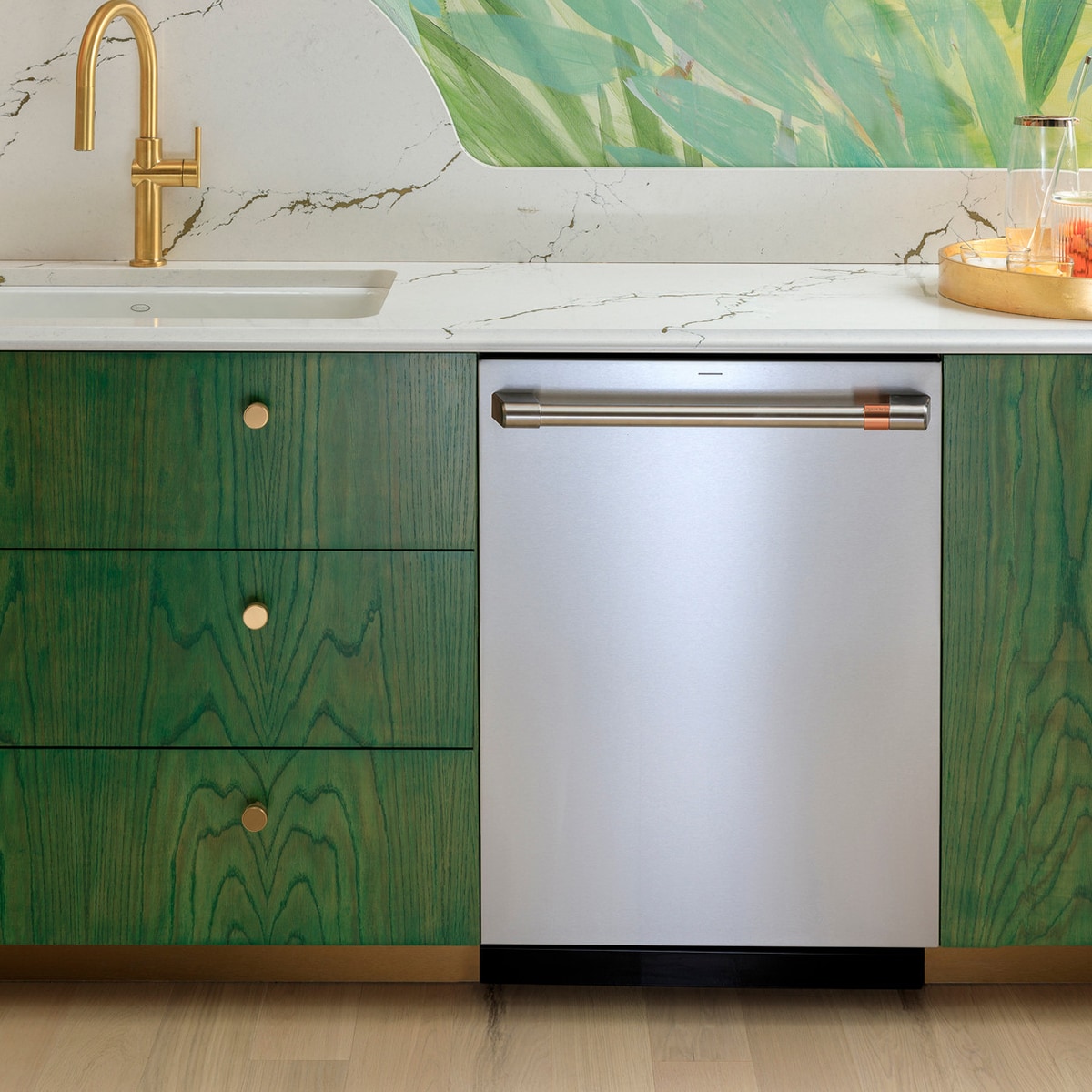 Cafe 24 in. Top Control Flush-Mount Smart Dishwasher with 39 dBa Sound Level, 3rd-Rack & Dual Convection Ultra Dry - Stainless Steel, , hires