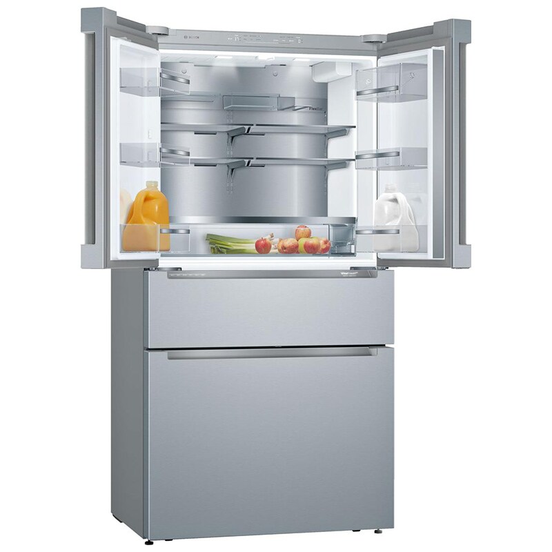 Bosch 800 Series 36 in. 20.5 cu. ft. Smart Counter Depth 4-Door French Door Refrigerator with Internal Water Dispenser - Stainless Steel, , hires