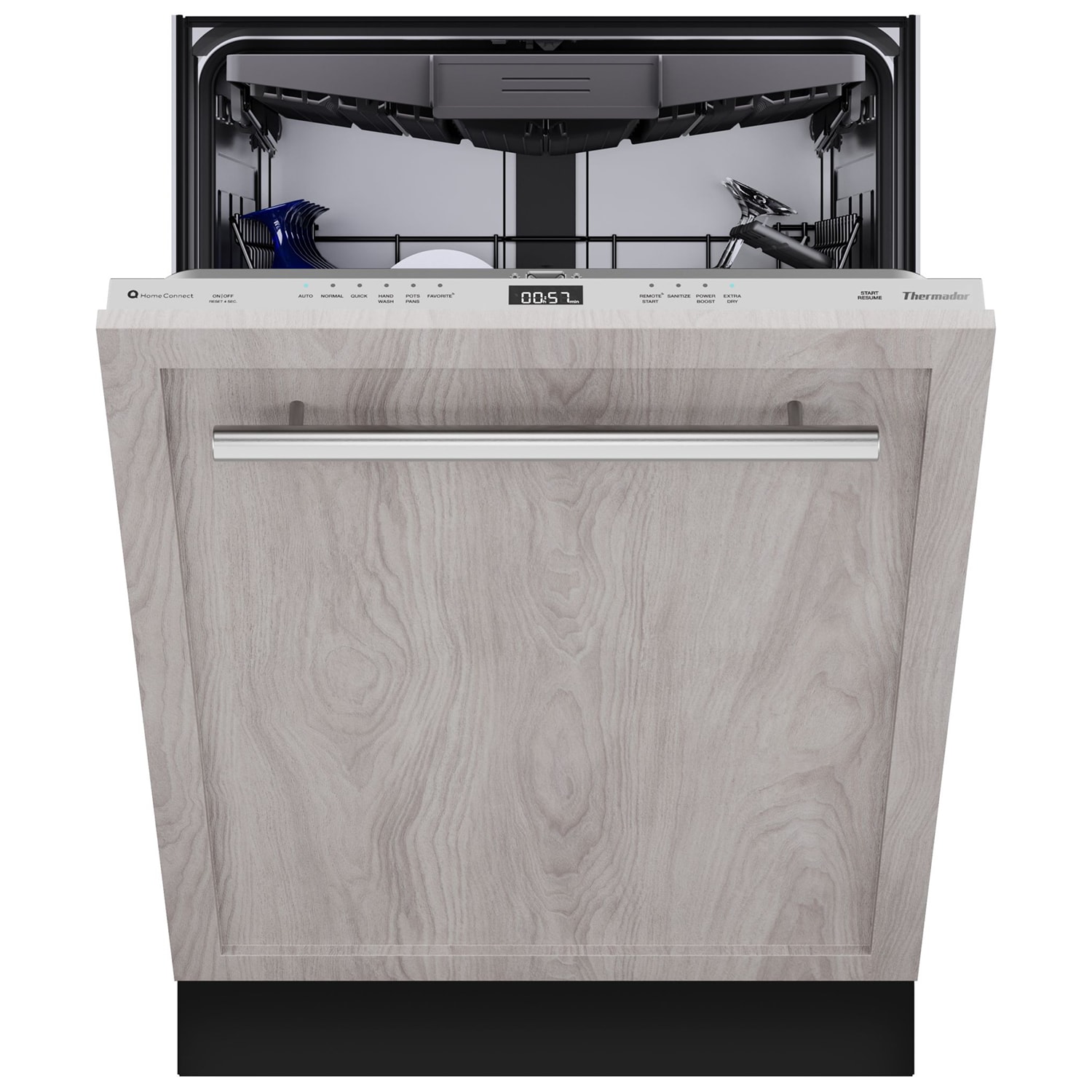 Thermador Emerald Series 24 in. Top Control Smart Dishwasher with 48 dBa Sound Level & 3rd-Rack - Custom Panel Ready, Custom Panel Required, hires