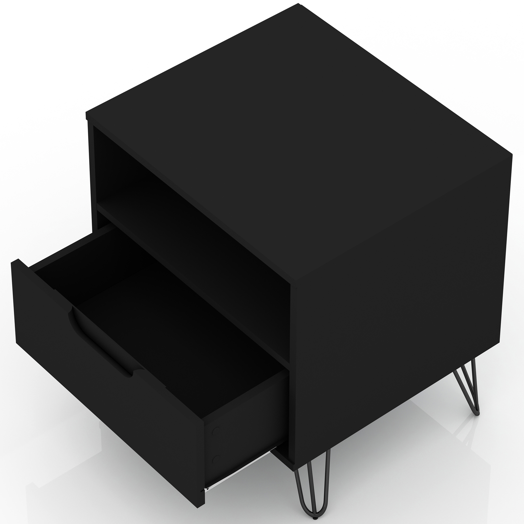 Manhattan Comfort Rockefeller MidCentury Modern 1Drawer Nightstand