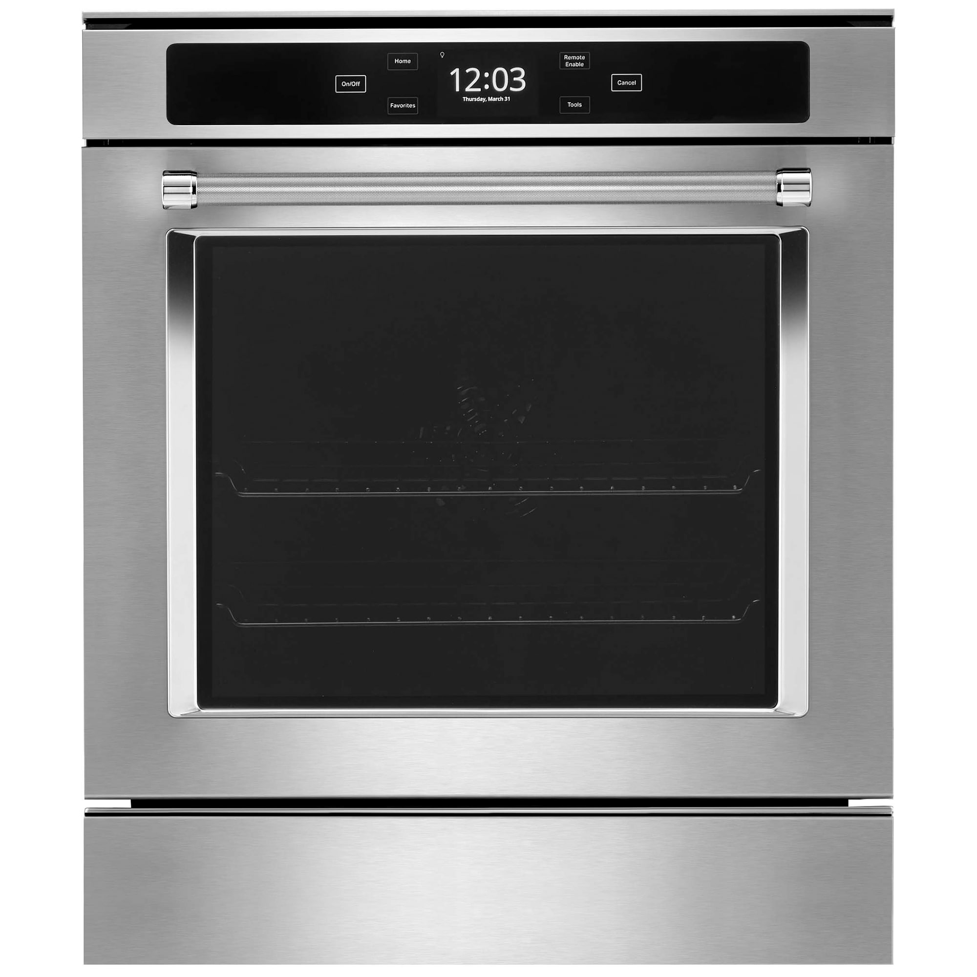 KitchenAid 24 in. 2.6 cu. ft. Smart Electric Single Wall Oven with True European Convection - Fingerprint Resistant Stainless Steel, , hires