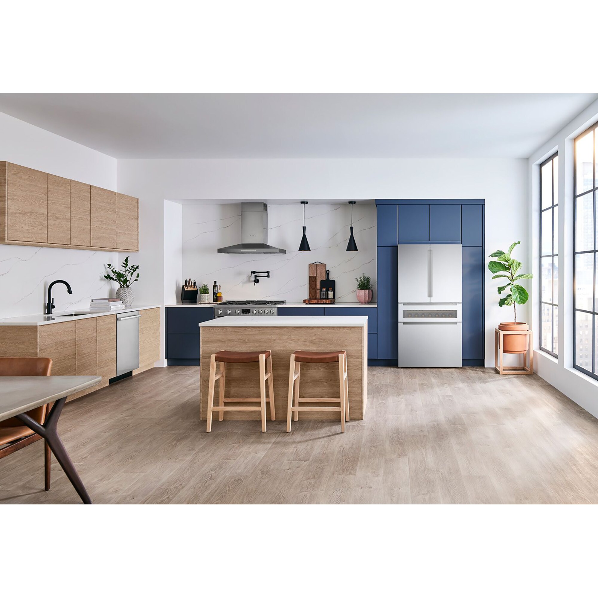 Bosch 800 Series 36 in. 20.5 cu. ft. Smart Counter Depth 4-Door French Door Refrigerator with Internal Water Dispenser - Stainless Steel, , hires