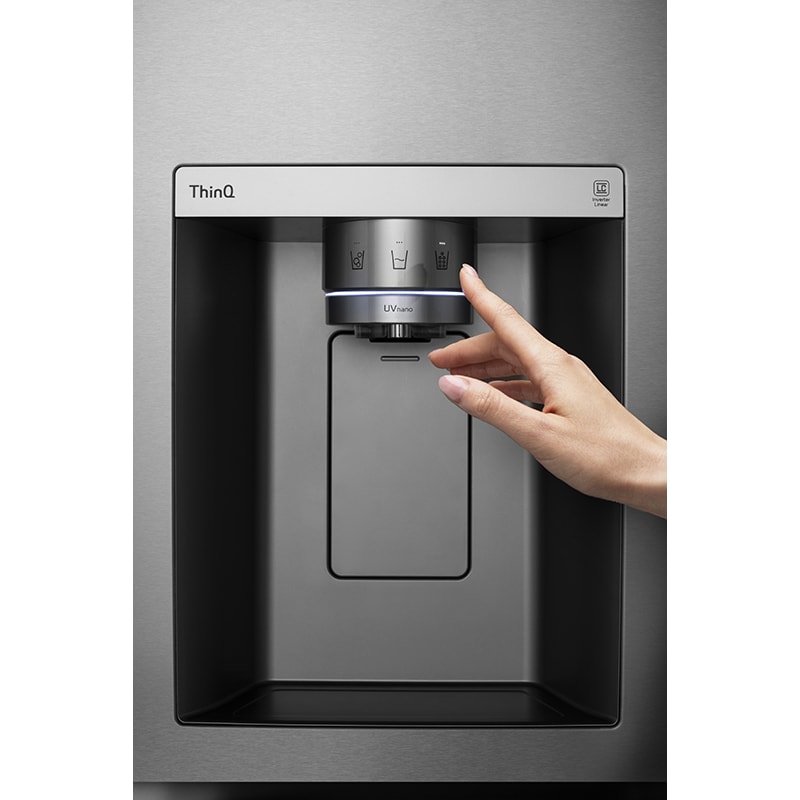 LG InstaView36 in. 27.1 cu. ft. Smart Side by Side Refrigerator with Ice & Water Dispenser - PrintProof Stainless Steel, PrintProof Stainless Steel, hires