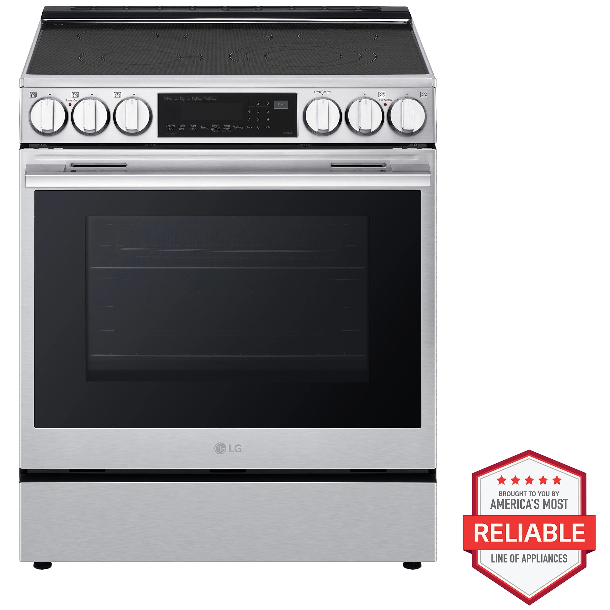 LG 30 in. 6.3 cu. ft. Smart Air-Fry True European Convection Electric Range with Radiant Burners PrintProof Stainless Steel, , hires