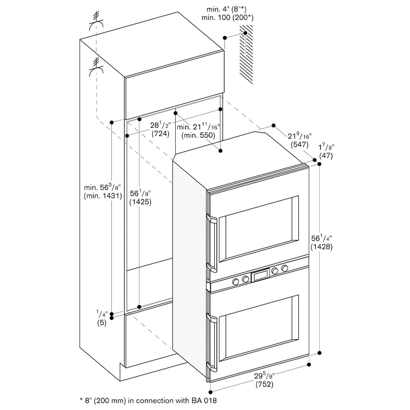 Gaggenau 400 Series 30 in. 9 cu. ft. Front Control Electric Double Wall Oven with Standard Convection - Stainless Steel, , hires