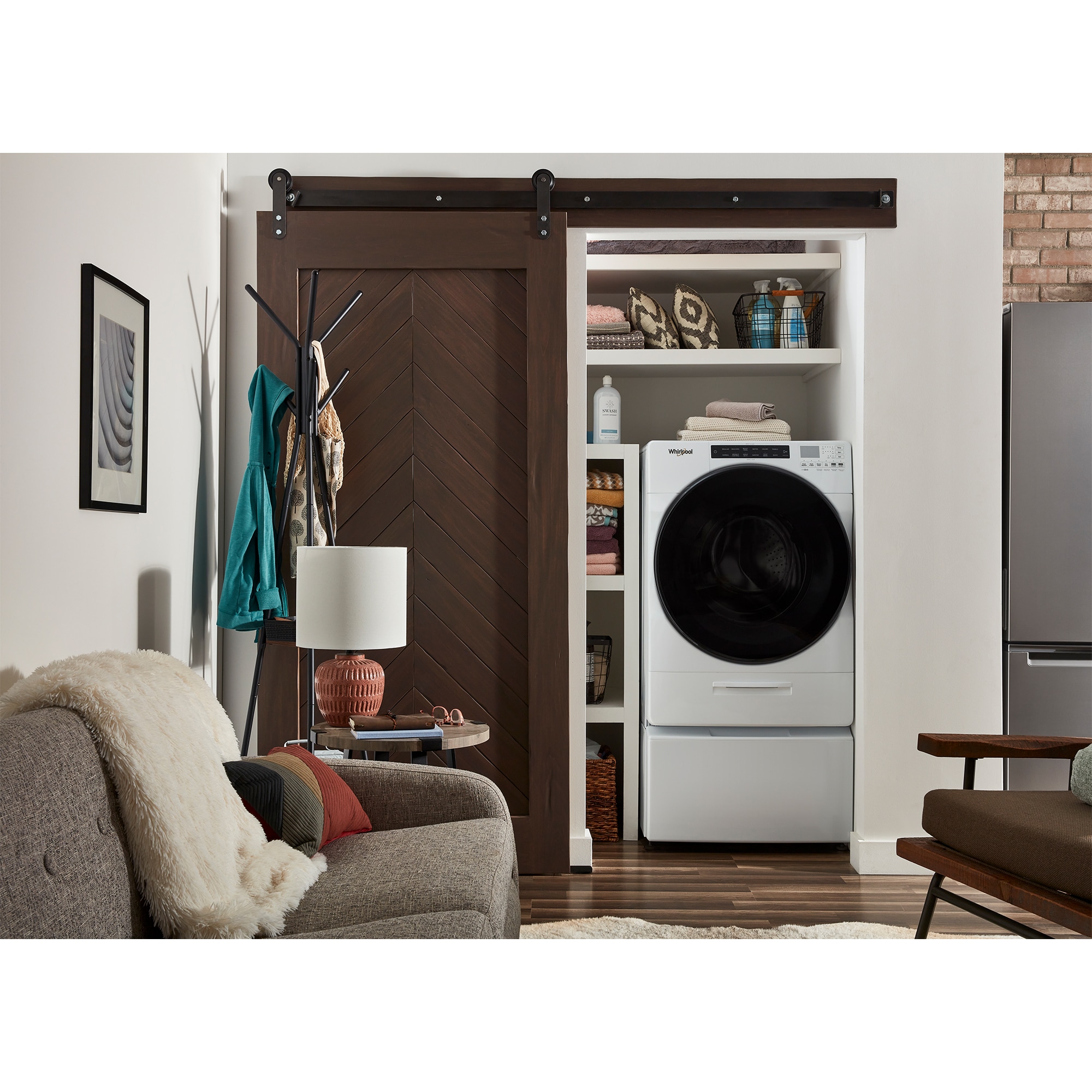 Whirlpool 27 in. 4.5 cu. ft. Electric All-in-One Front Load Washer-Dryer Combo with 1 Dryer Program & Wrinkle Care - White, , hires