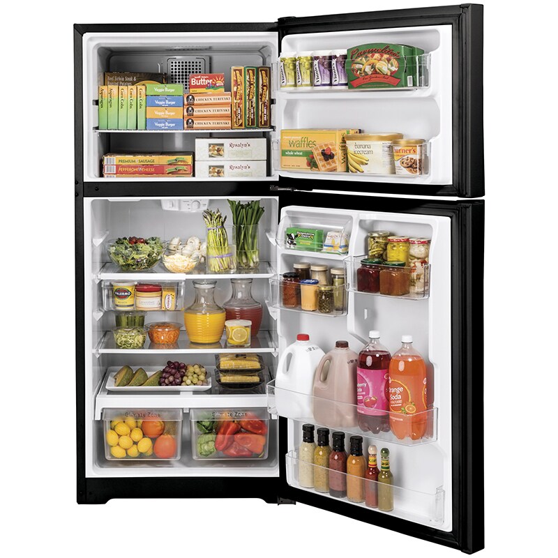 GE 30 in. 19.2 cu. ft. Top Freezer Refrigerator - Black, Black, hires