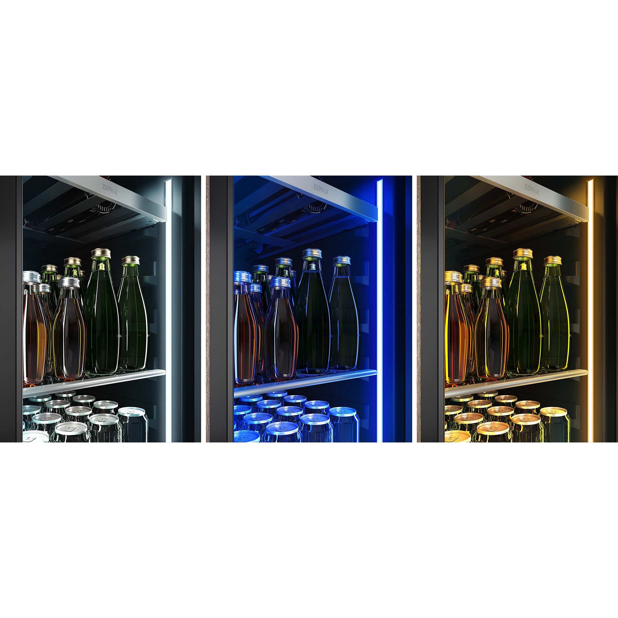 Zephyr Presrv Series 15 in. Built-In/Freestanding 3.4 cu. ft. Compact Beverage Center with Adjustable Shelves & Digital Control - Stainless Steel, , hires