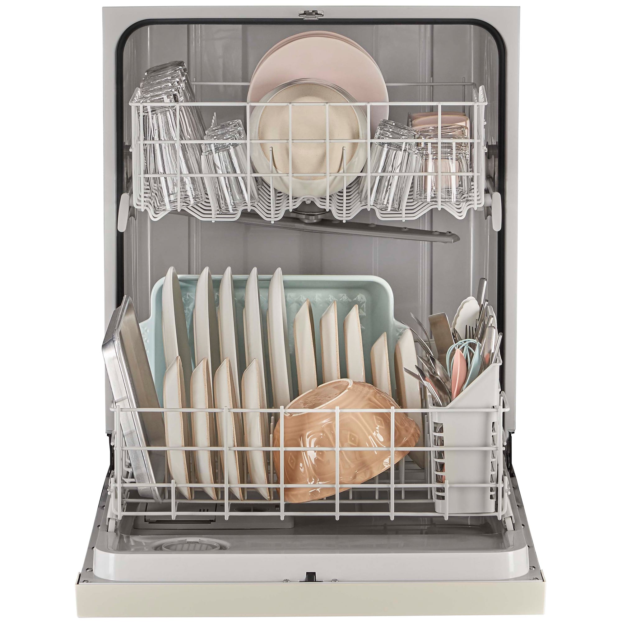 Whirlpool 24 in. Front Control Dishwasher with 57 dBa Sound Level & Pocket - Biscuit, Biscuit, hires