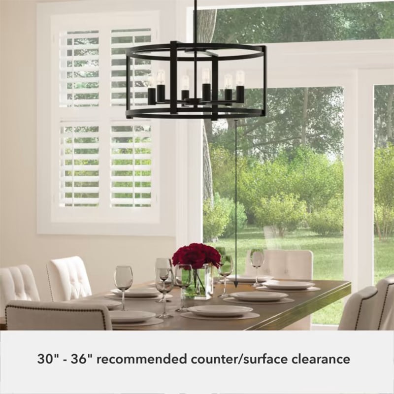 Hunter Astwood 26 in. 6-Light Chandelier - Matte Black, , hires