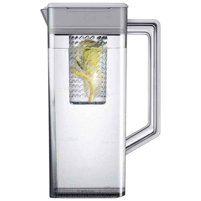 Samsung Bespoke 36 in. 28.8 cu. ft. Smart 4-Door French Door Refrigerator with Internal Water Dispenser - White Glass, White Glass, hires