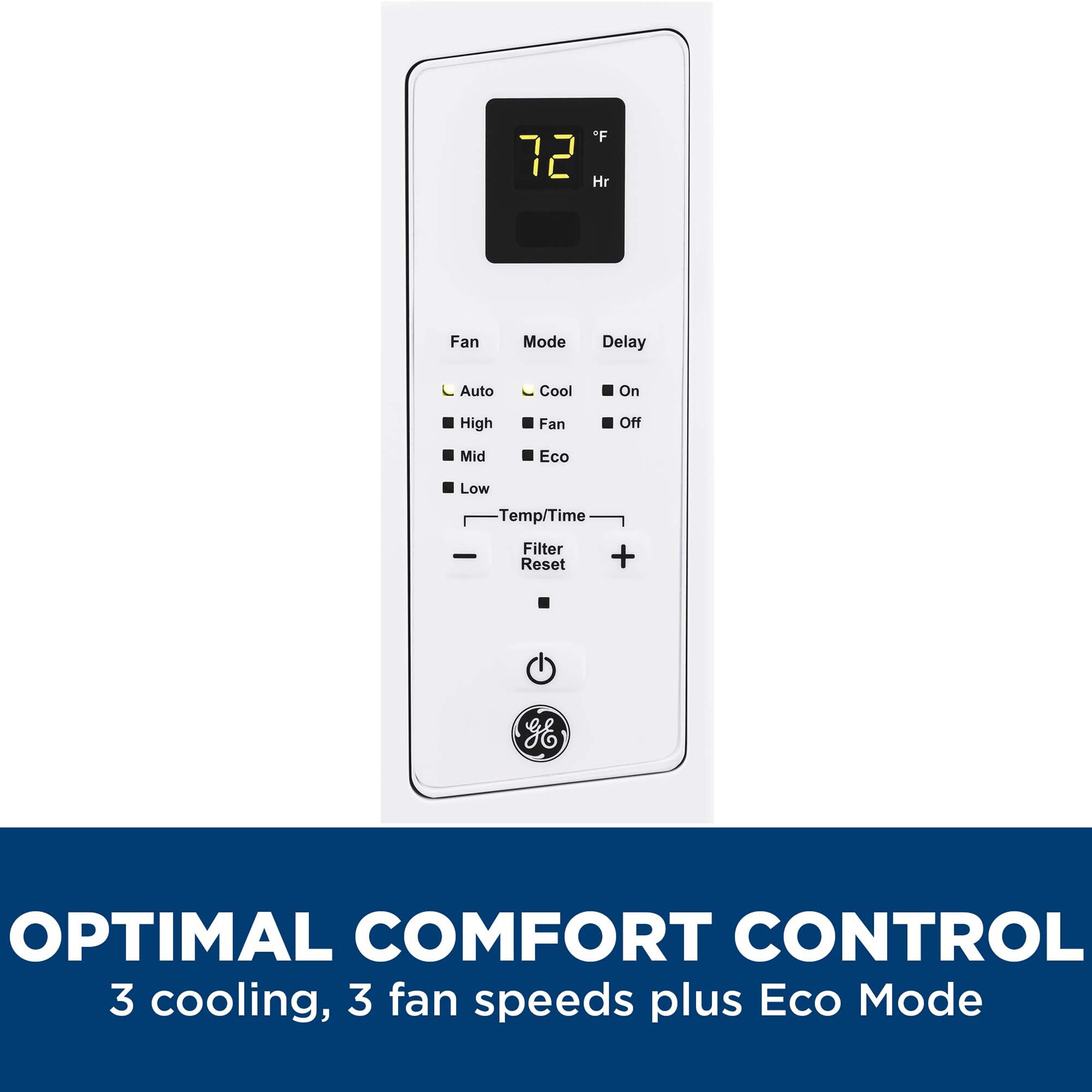 GE 6,000 BTU Window Air Conditioner with 3 Fan Speeds & Remote Control