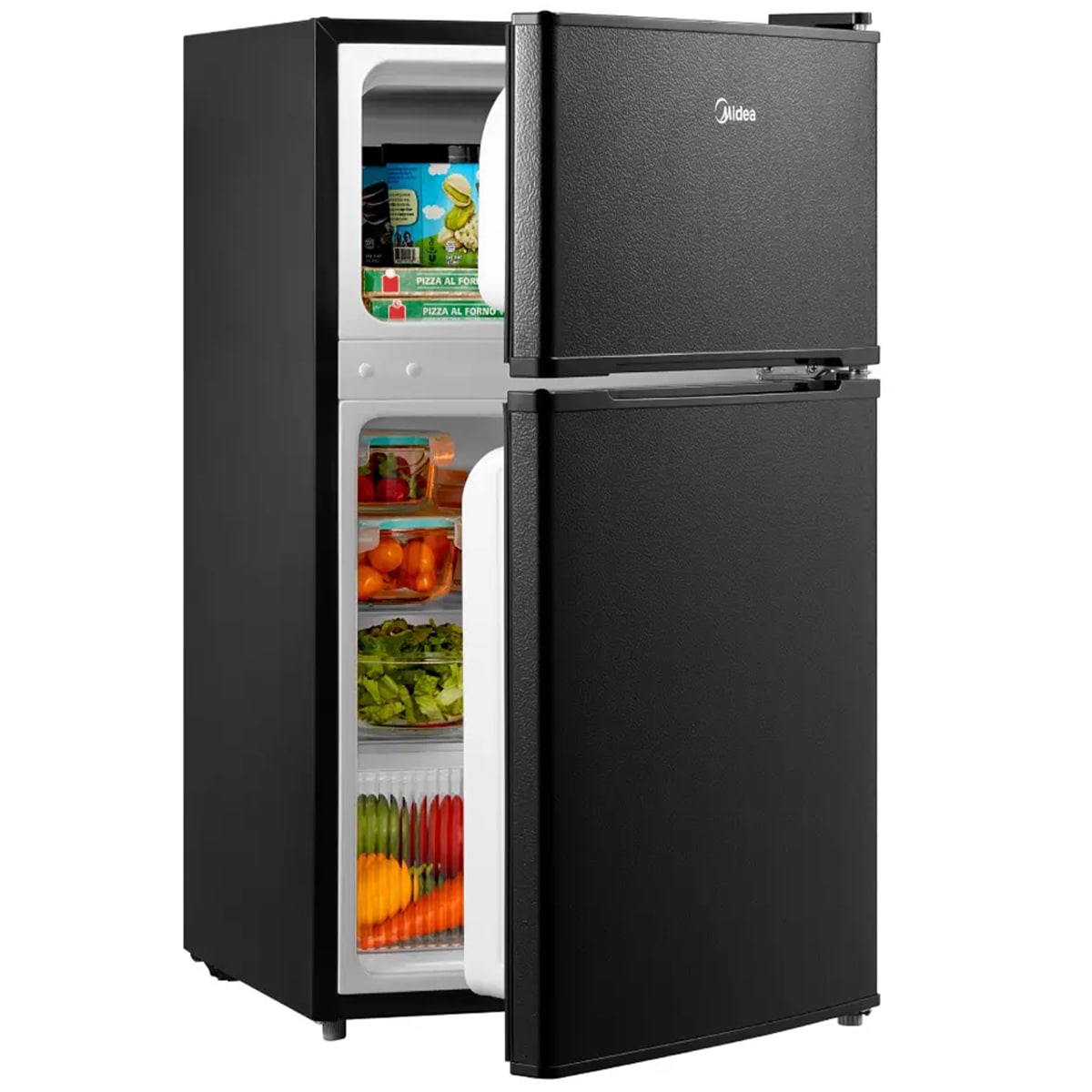 Midea 19 in. 3.1 cu. ft. Mini Fridge with Top Freezer - Black, Black, hires