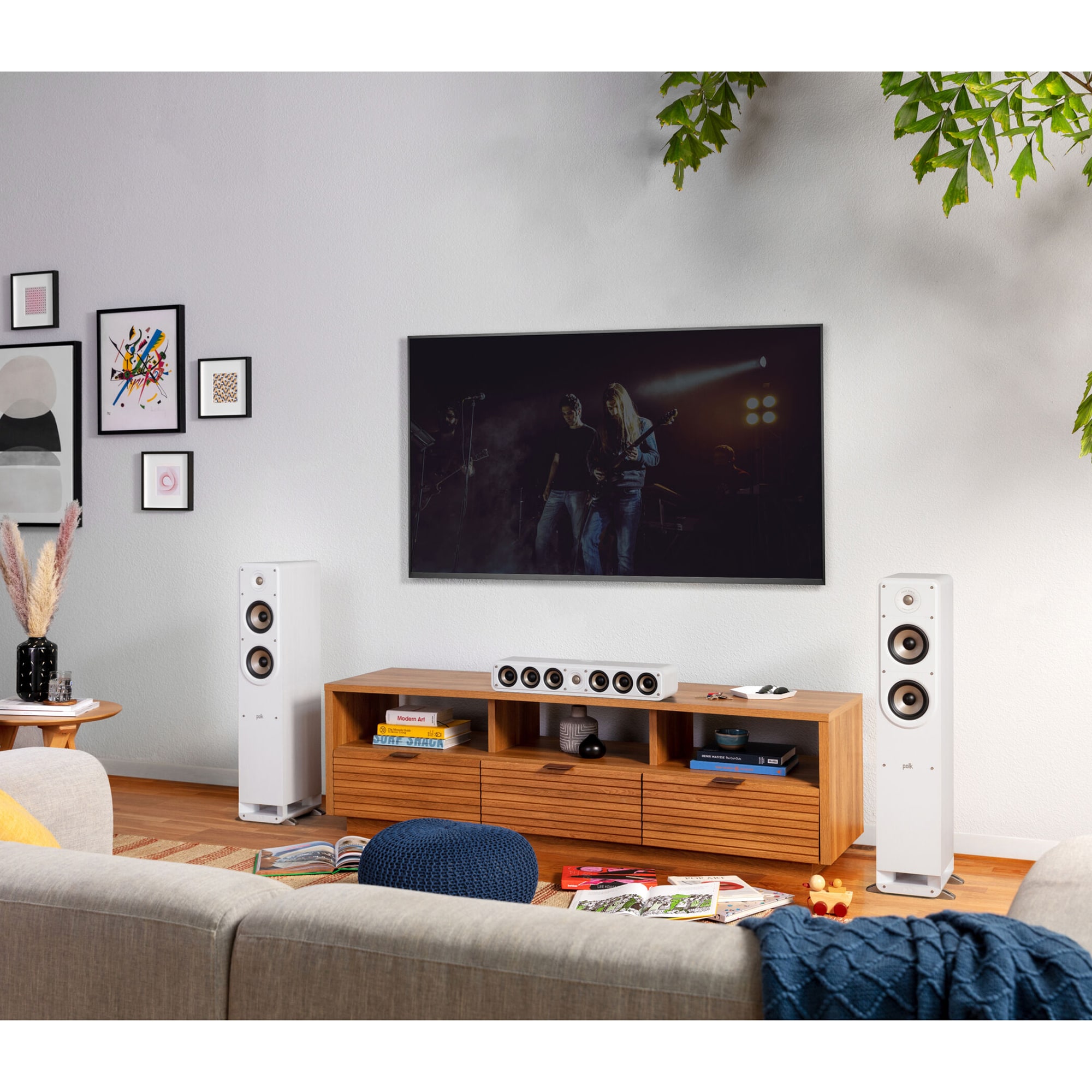 Polk Signature Elite ES35 High-Quality Slim Center Channel Speaker - White, White, hires