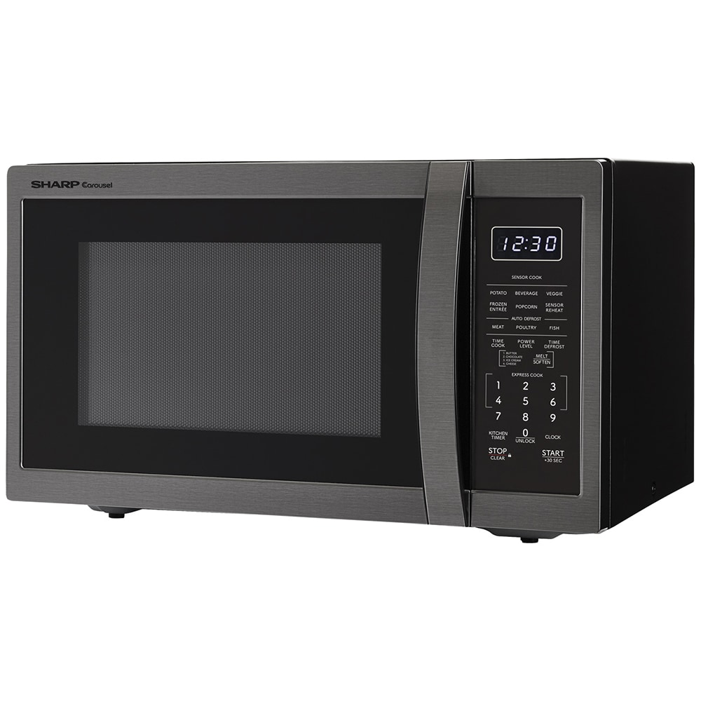 Sharp 20 in. 1.4 cu. ft. 1100W Countertop Microwave with Sensor Cooking - Black Stainless Steel, , hires