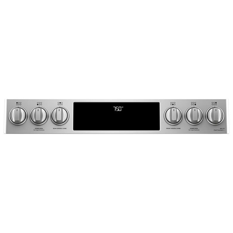 Cafe 30 in. 6.7 cu. ft. Smart Air Fry True European Convection Double Oven Slide-In Gas Range with 6 Sealed Burners & Griddle - Stainless Steel, Stainless Steel, hires