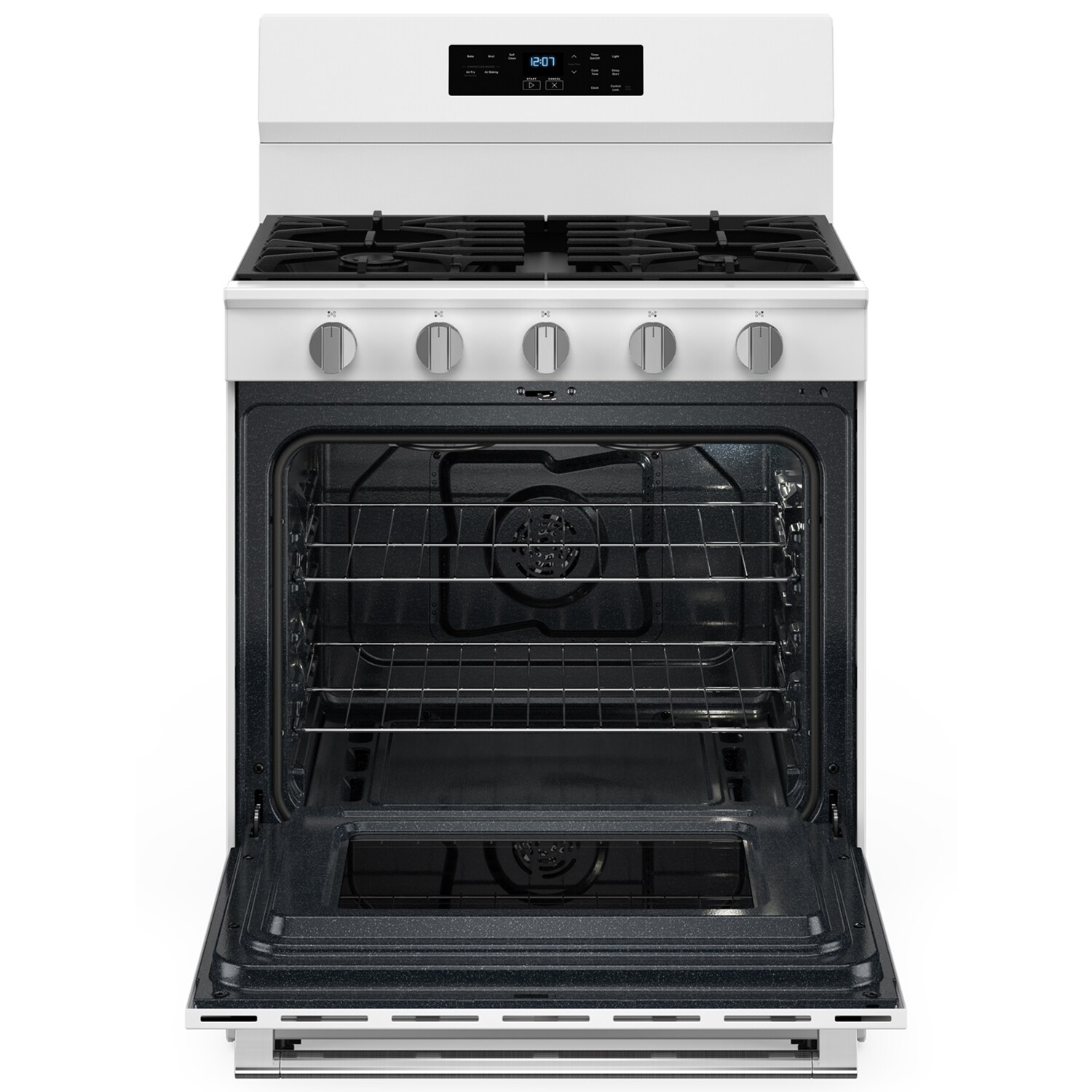 Maytag 30 in. 5 cu. ft. Air Fry Standard Convection Gas Range with 5 Sealed Burners - White, White, hires