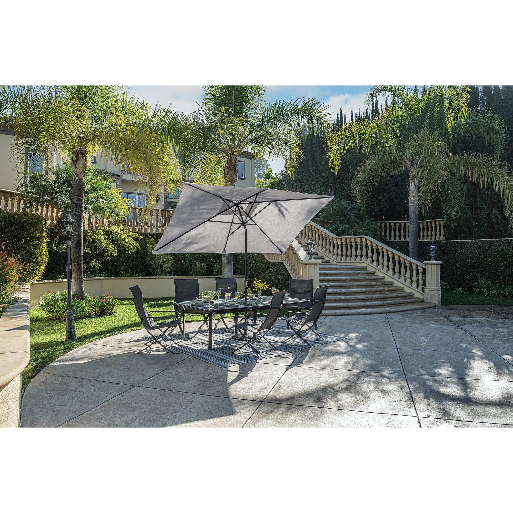 SimplyShade Catalina 6'6" x 10' Market Umbrella - Jockey Red, , hires