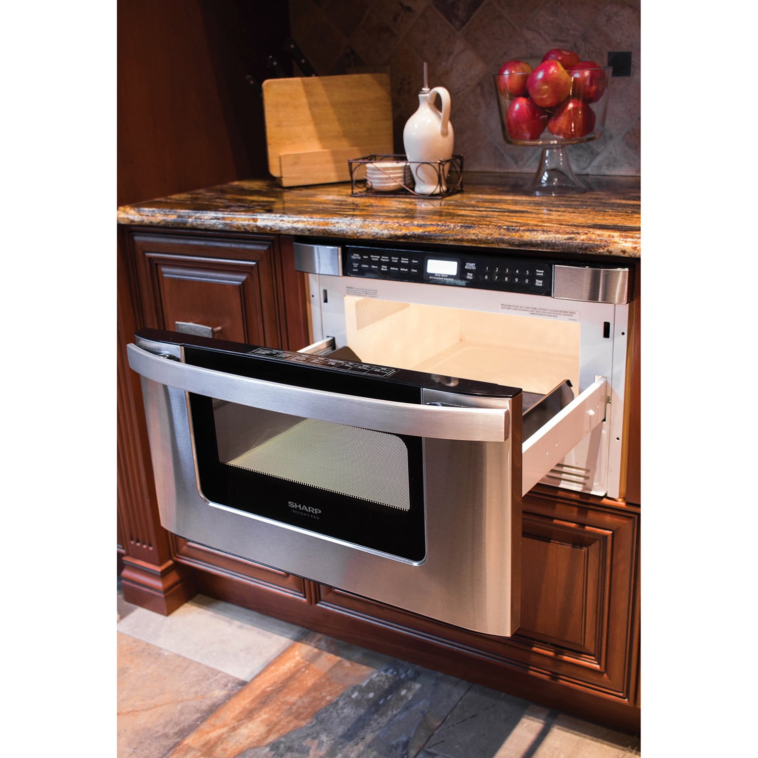Sharp 24 in. 1.2 cu. ft. 950W Low Profile Drawer Microwave with Sensor Cooking - Stainless Steel, , hires