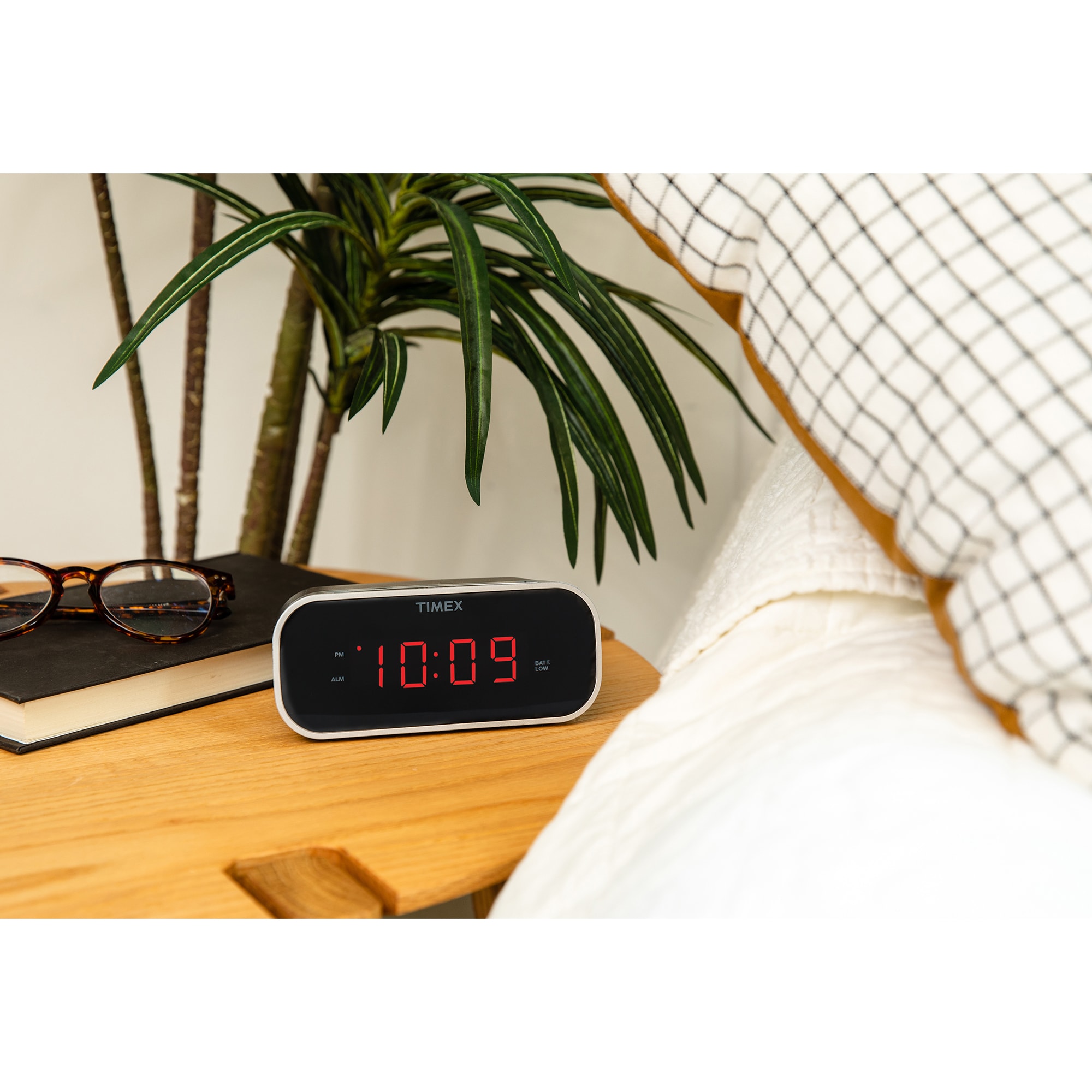 Timex Alarm Clock with Large Display, Includes 120V Power Adapter - Black (T121B), , hires
