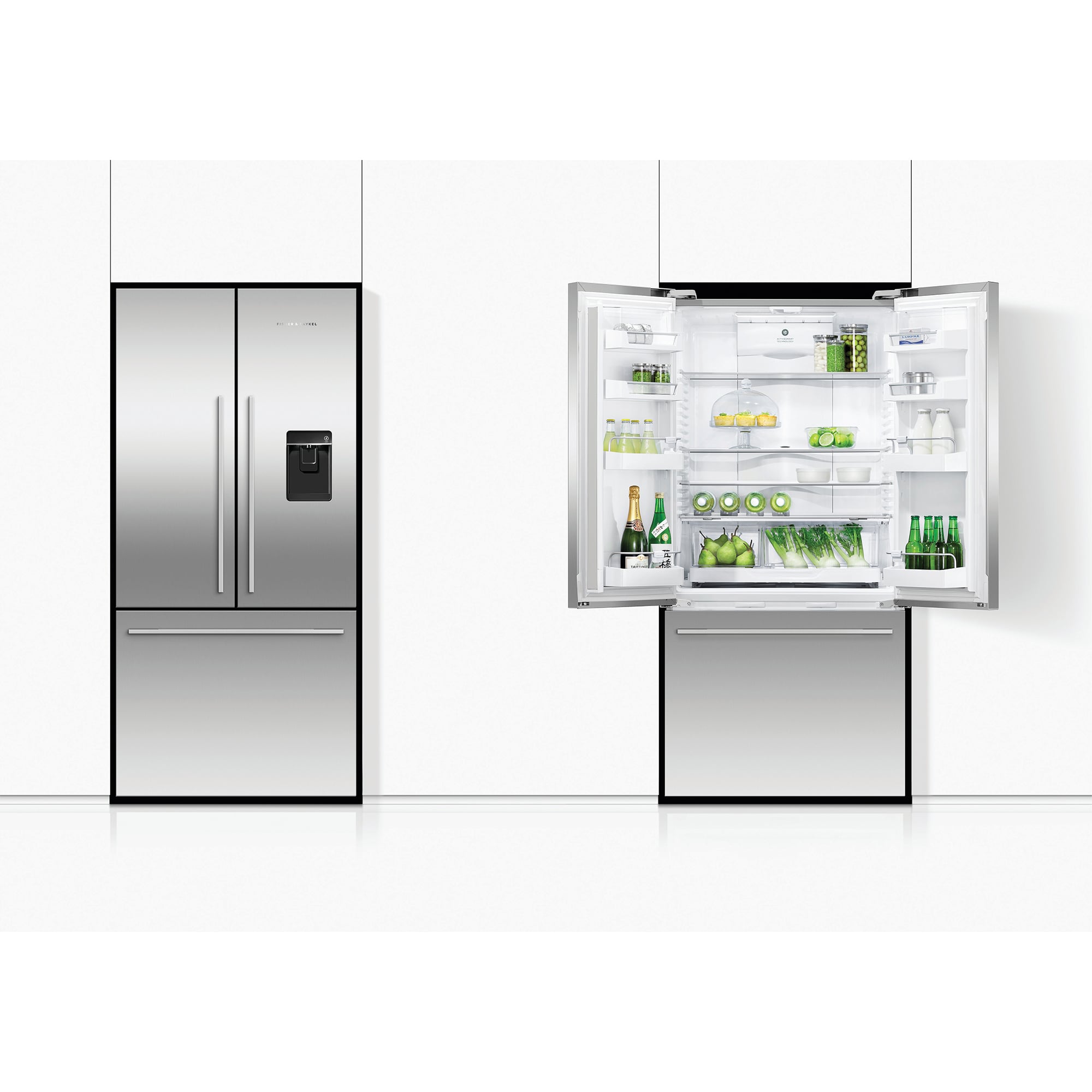 Fisher & Paykel Series 7 31 in. 16.9 cu. ft. Smart Counter Depth French Door Refrigerator with Water Dispenser - Stainless Steel, , hires