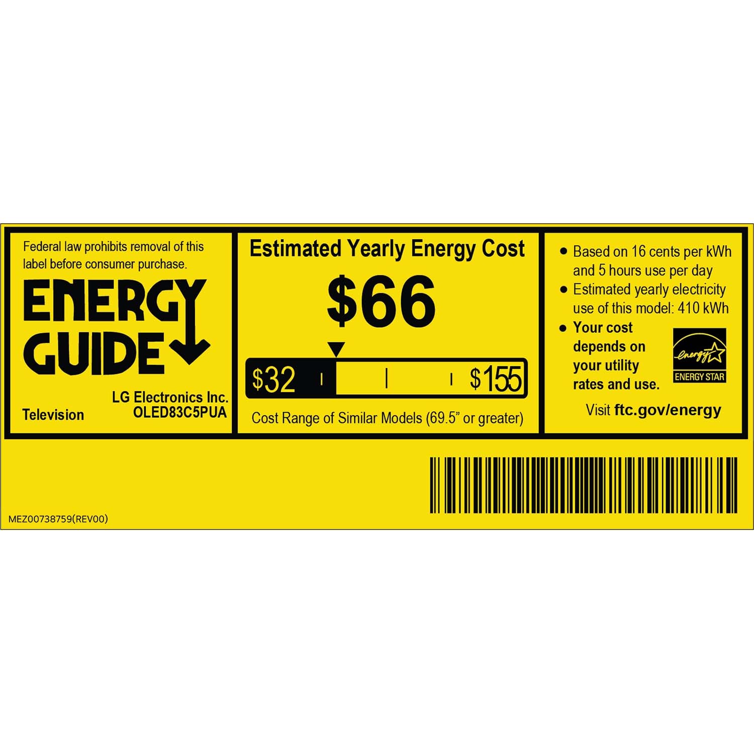 LG - 83" Class C5 Series OLED evo 4K UHD Smart webOS TV, , hires