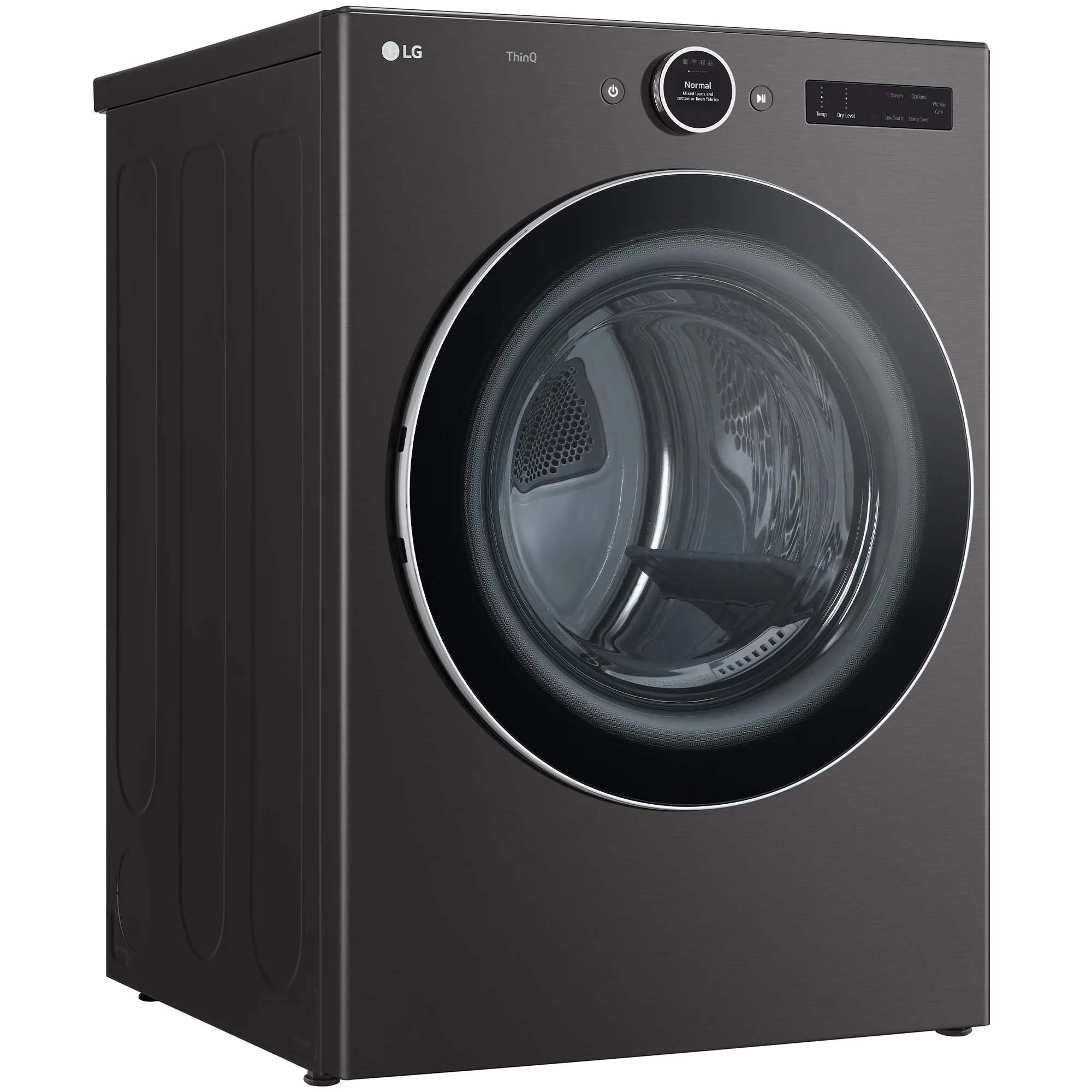 LG 27 in. 7.4 cu. ft. Electric Smart Dryer with 23 Dryer Programs, 11 Dry Options, Wrinkle Care & Sensor Dry - Black Steel, , hires
