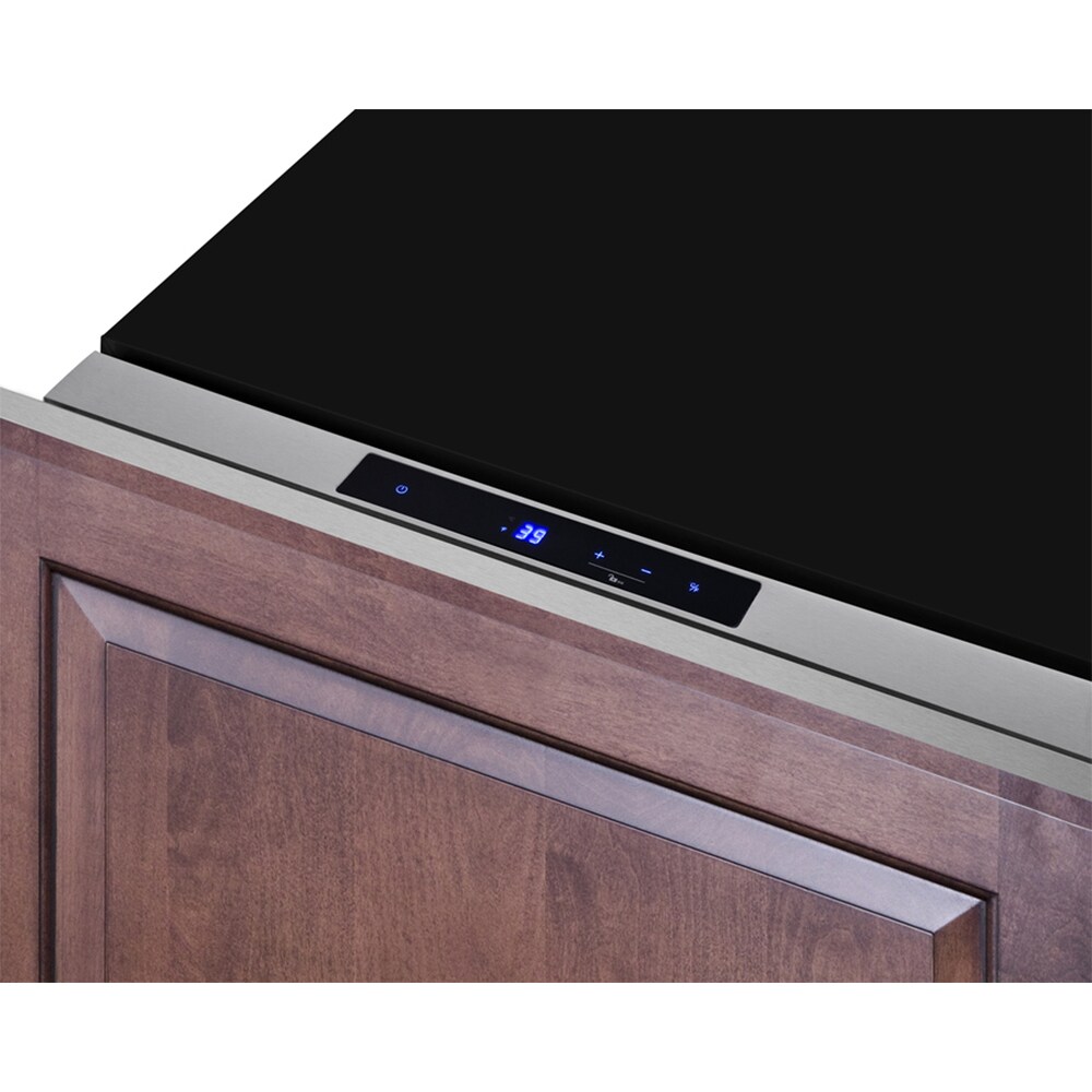 Summit 24 in. 1.6 cu. ft. Outdoor Single Refrigerator Drawer - Stainless Steel/Panel Ready, , hires