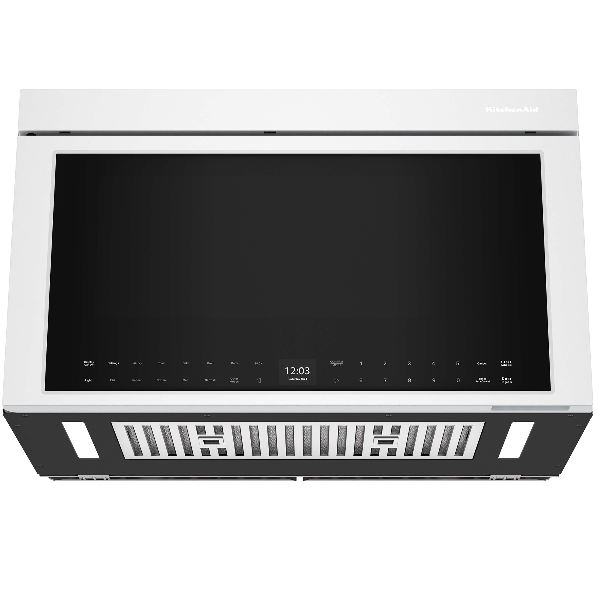 KitchenAid 30 in. 1.1 cu. ft. 950W Smart Over-the-Range Microwave with 400 CFM, Convection & Sensor Cooking - White, White, hires