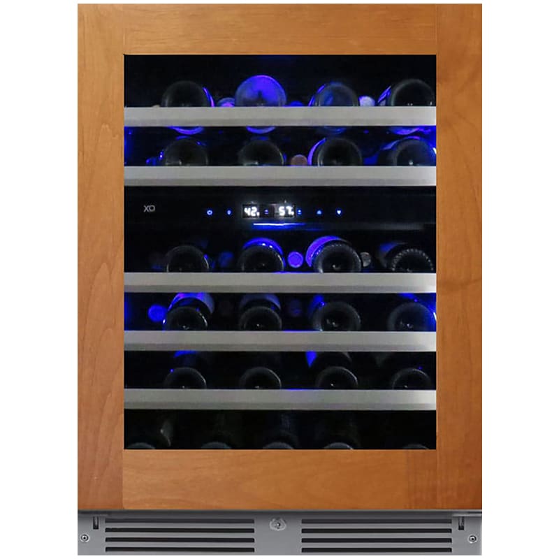 XO 24 in. Undercounter Wine Cooler with Metal Racks, Dual Temperature Zones & 46 Bottle Capacity - Custom Panel Ready, Custom Panel Required, hires