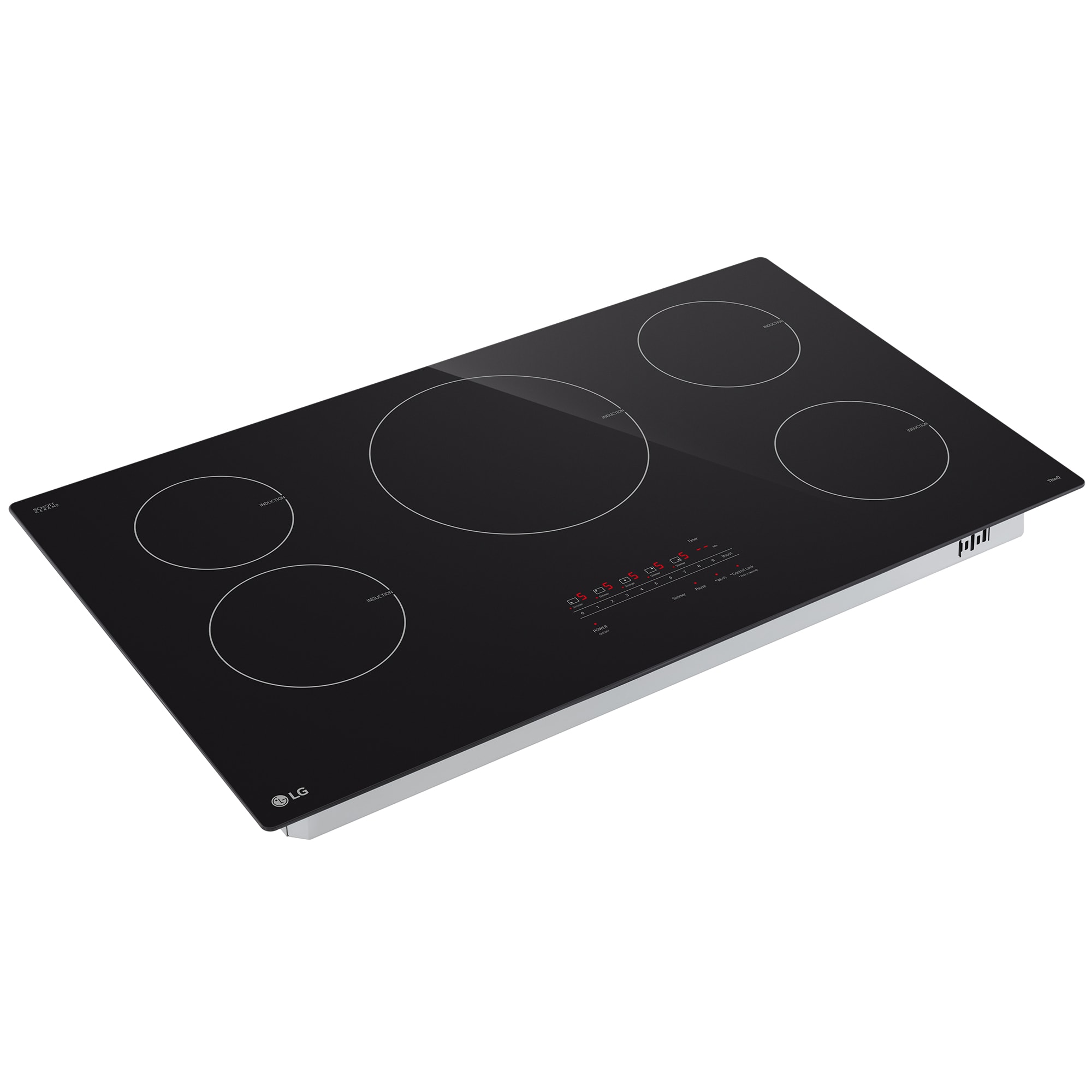 LG 36 in. 5-Burner Smart Induction Cooktop with Simmer Burner & Power Burner - Black, , hires