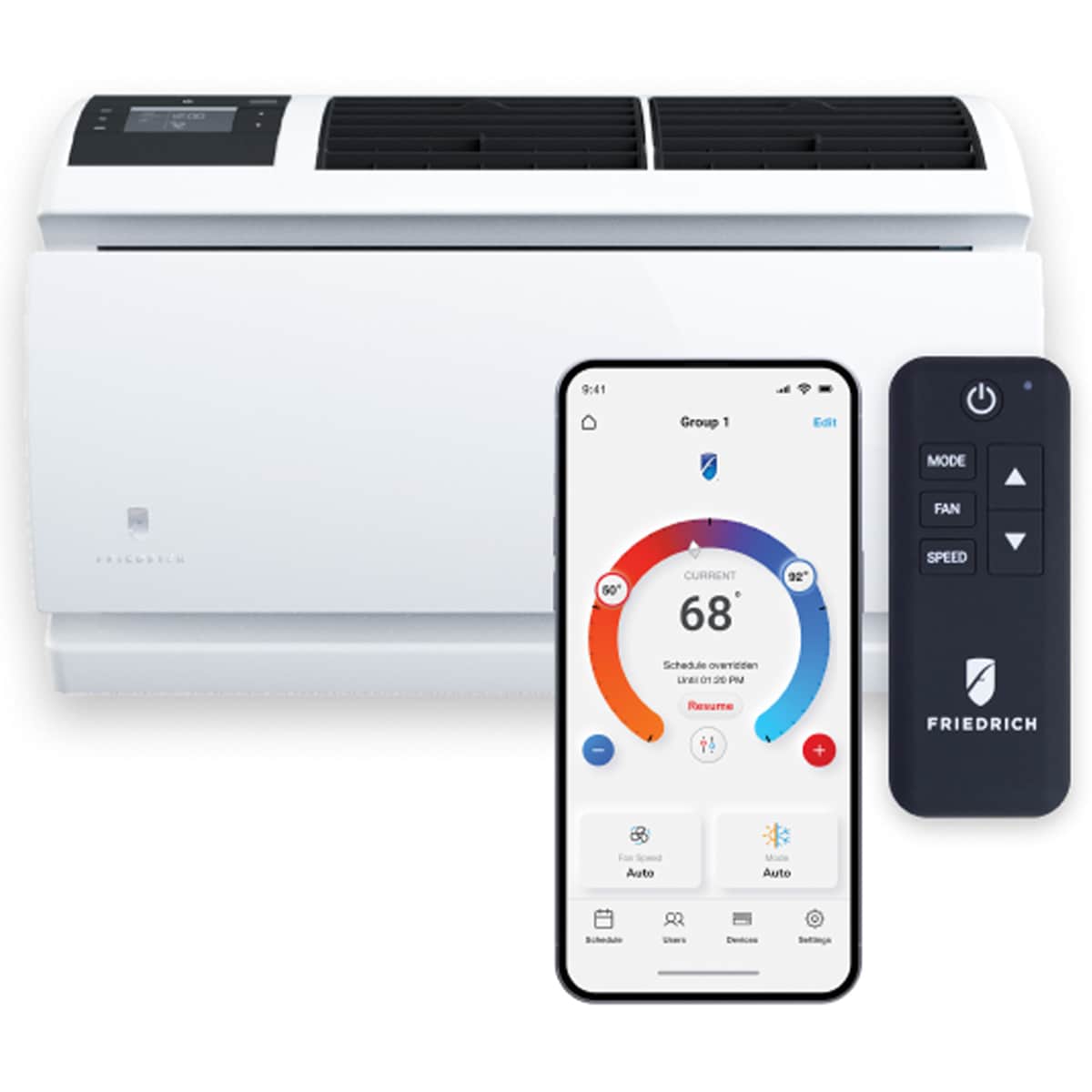 Friedrich WallMaster Inverter Series 16,800 BTU 230V Smart Through-the-Wall Air Conditioner, 3 Fan Speeds, Remote Control - Cool Grey, , hires