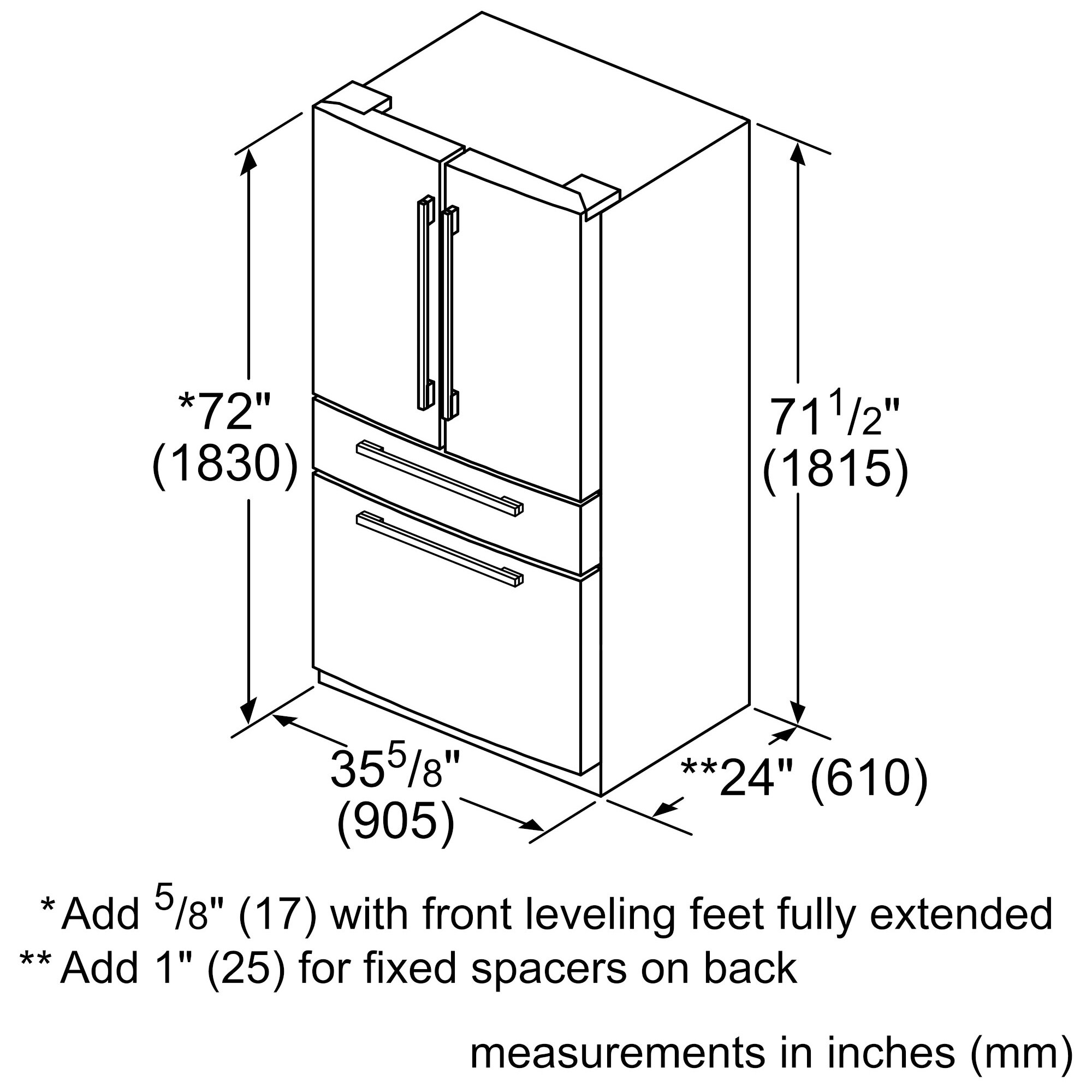Thermador 36 in. 20.4 cu. ft. Smart Counter Depth 4-Door French Door Refrigerator with Internal Water Dispenser - Stainless Steel, , hires