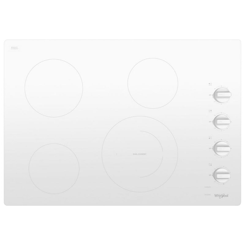 Whirlpool 30 in. 4-Burner Electric Cooktop with Simmer Burner - White, White, hires