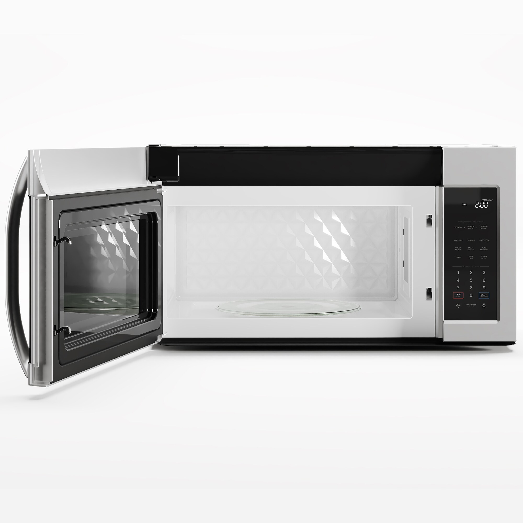 Midea 30 in. 1.9 cu. ft. 1000W Over-the-Range Microwave with 300 CFM & Sensor Cooking - Stainless Steel, , hires
