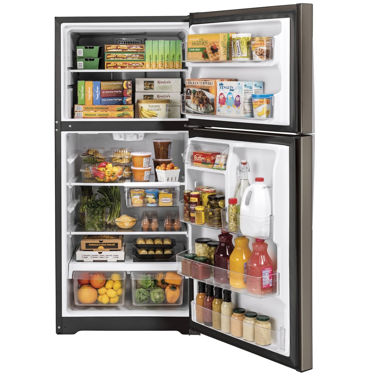GE 30 in. 19.2 cu. ft. Garage Ready Top Freezer Refrigerator - Fingerprint Resistant Slate, Slate, hires