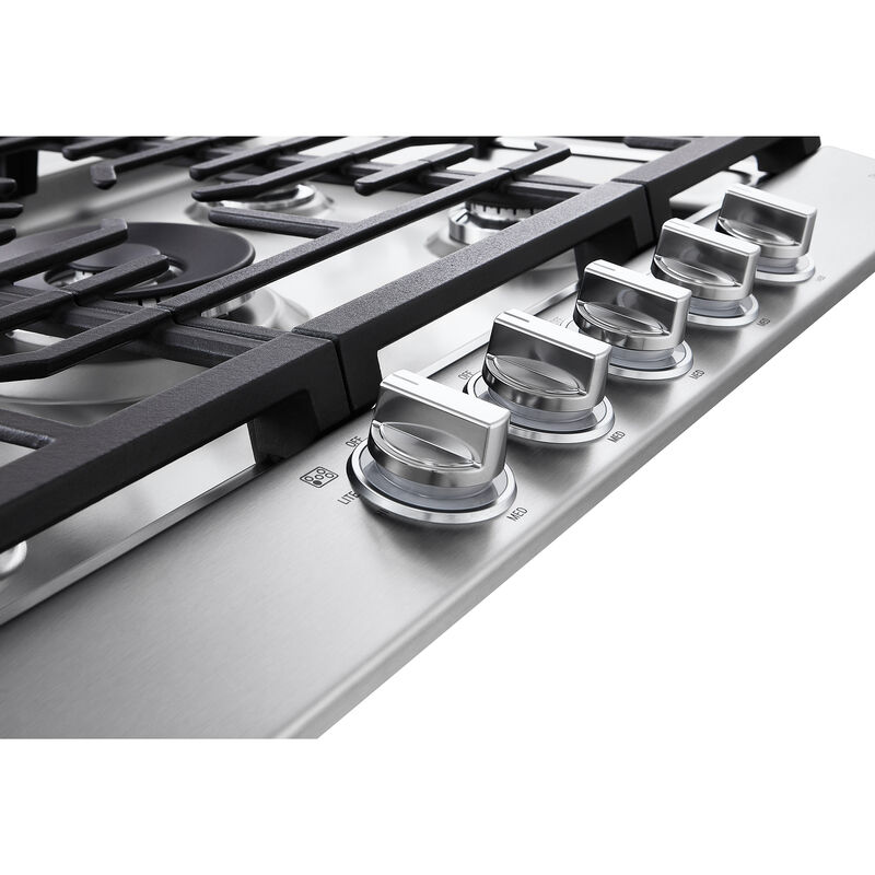 LG 30 in. 5-Burner Smart Natural Gas Cooktop with Griddle, Simmer Burner & Power Burner - Stainless Steel, , hires