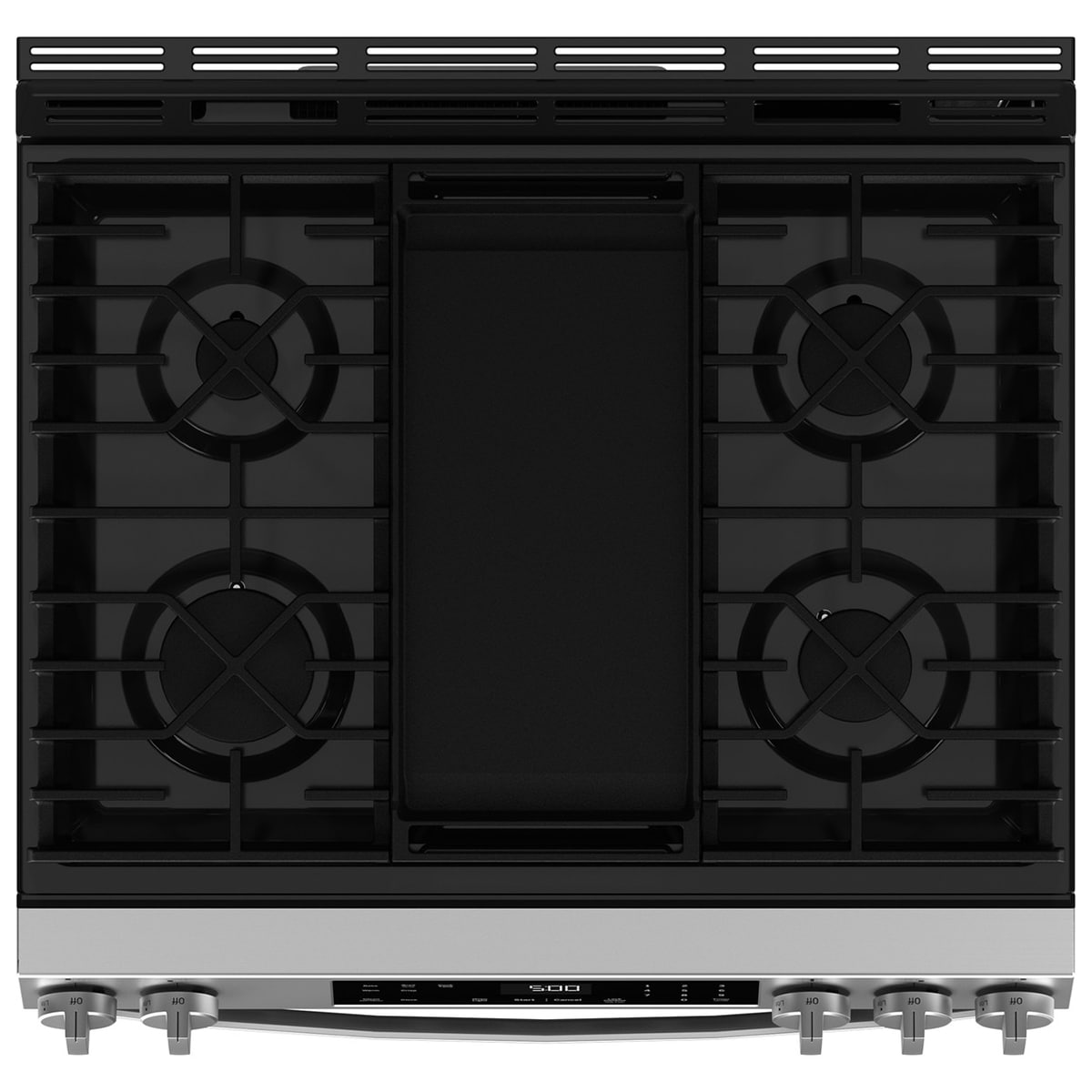GE 500 Series 30 in. 5.3 cu. ft. Slide-In Gas Range with 5 Sealed Burners & Griddle - Stainless Steel, , hires