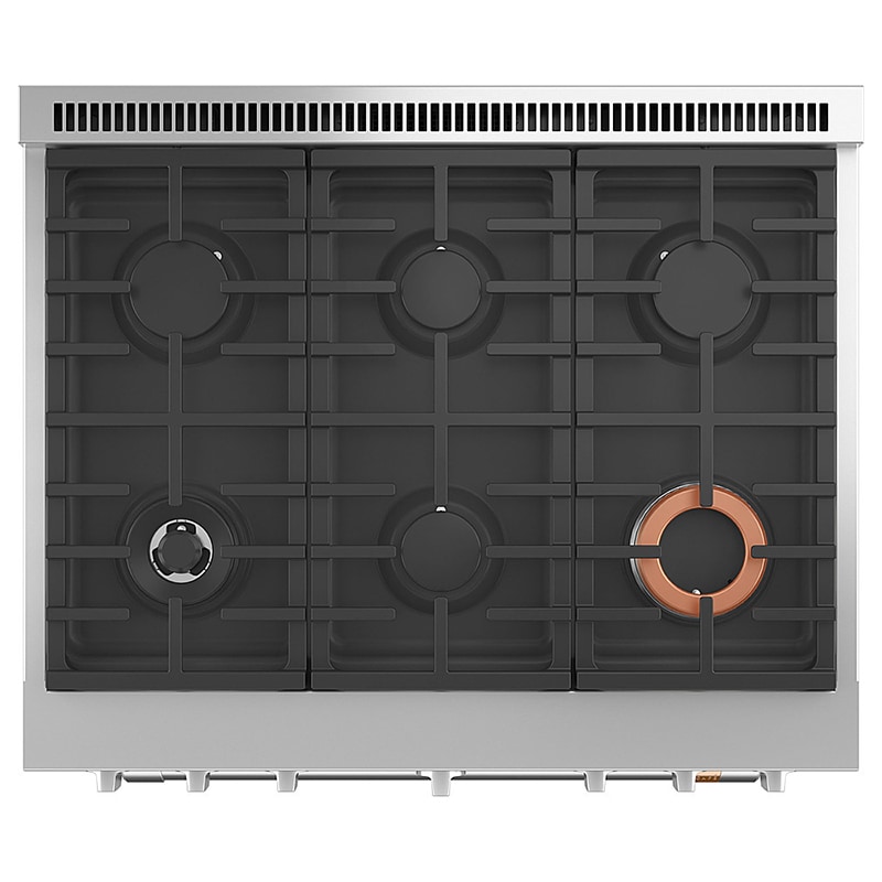 Cafe Commercial-Style 36 in. 6.2 cu. ft. Smart Air Fry Standard Convection Gas Range with 6 Sealed Burners - Stainless Steel, Stainless Steel, hires