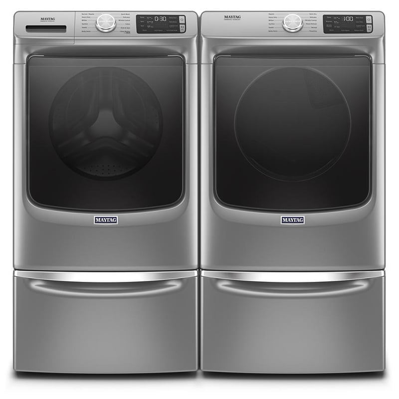 Maytag 27 in. 7.3 cu. ft. Stackable Electric Dryer with Extra Power, Sanitize, Steam & Quick Dry Cycle - Metallic Slate, Metallic Slate, hires