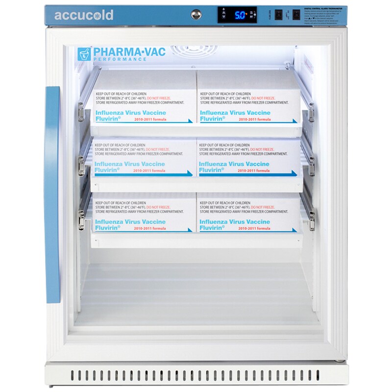 Summit Pharma-Vac Series 24 in. 6.0 cu. ft. Compact Freezerless Refrigerator for Medical Use with Tempered Glass Door - White, , hires