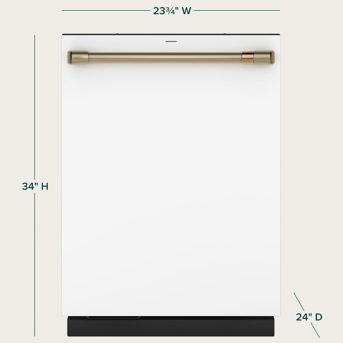 Cafe 24 in. Top Control Flush-Mount Smart Dishwasher with 39 dBa Sound Level, 3rd-Rack & Dual Convection Ultra Dry - Matte White, , hires