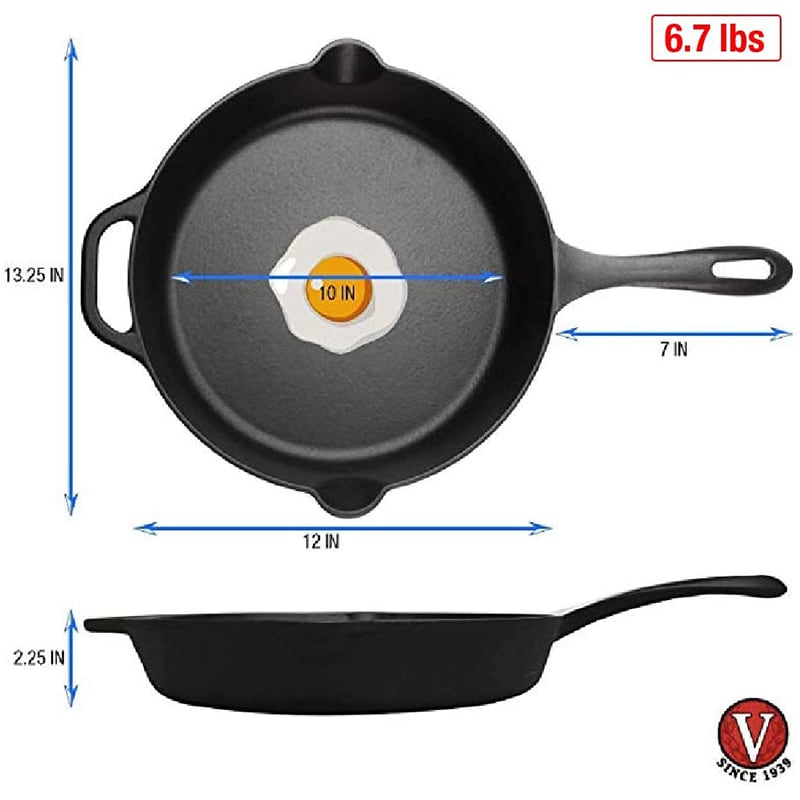 Victoria 12" Cast Iron Skillet, , hires