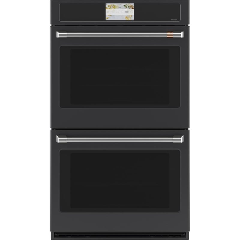 Cafe Professional Series 30 in. 10 cu. ft. Smart Top Control Electric Double Wall Oven with True European Convection - Matte Black, Matte Black, hires